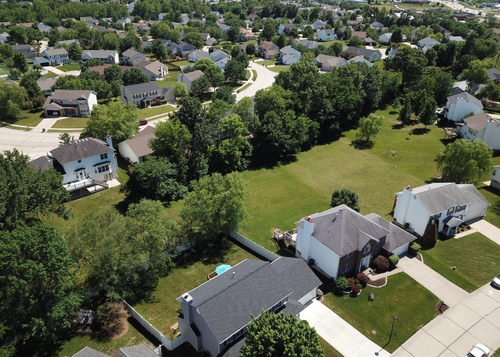 Houses in a gated community