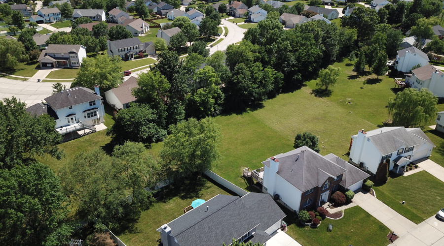 Houses in a gated community