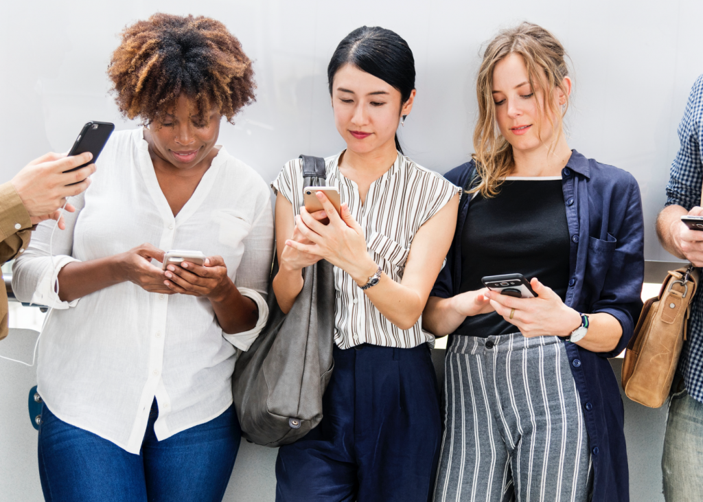 People using social media